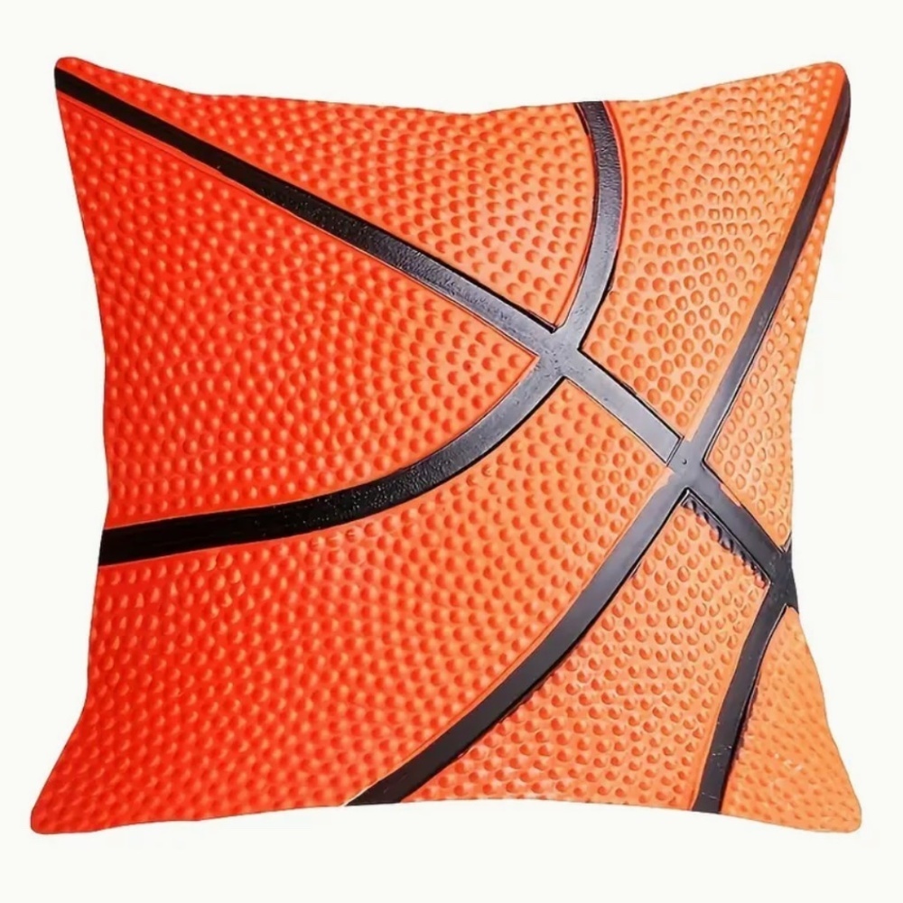 🏀 Basketball Pillow Cover + Insert – Sporty Chic Room Decor